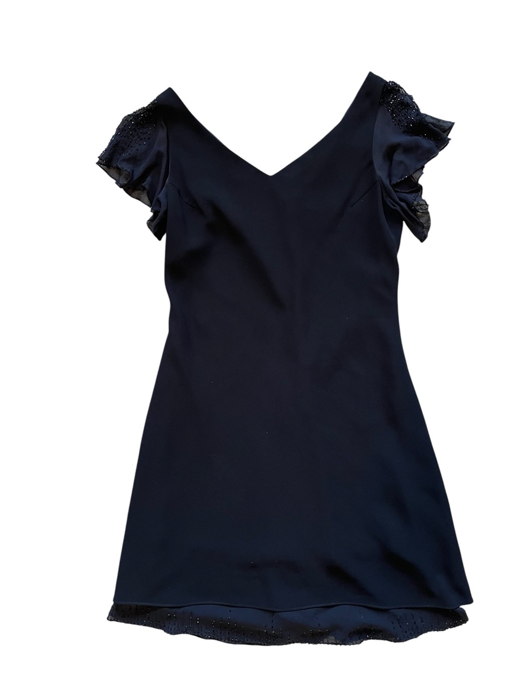 Jones New York Vintage Women's Black V-Neck Short Sleeve Dress Size 12P - Picture 3 of 8